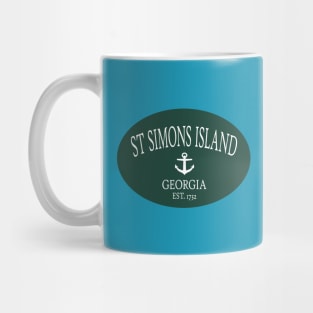 St Simons Island Georgia Sea Islands Anchor Dark Green Mug